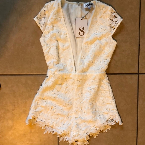Sabo Skirt Dresses & Skirts - White lace romper